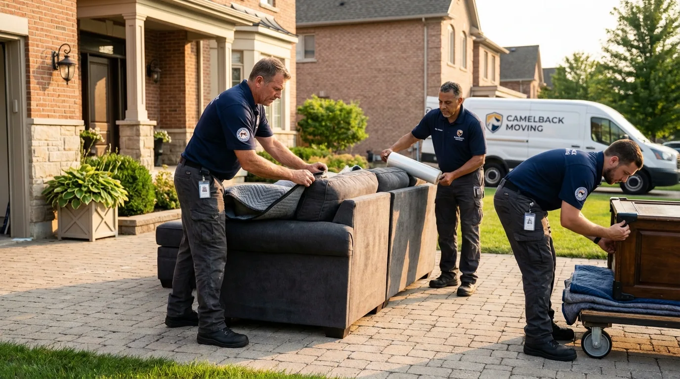 Large estate moving crew wrapping furniture in Lake Alfred, FL