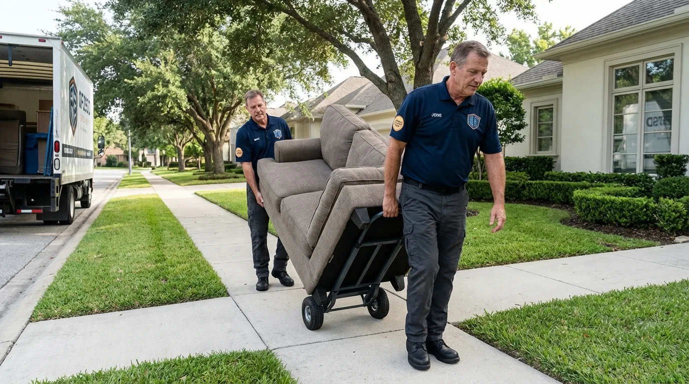 Local residential moving crew loading furniture in Lake Alfred, FL