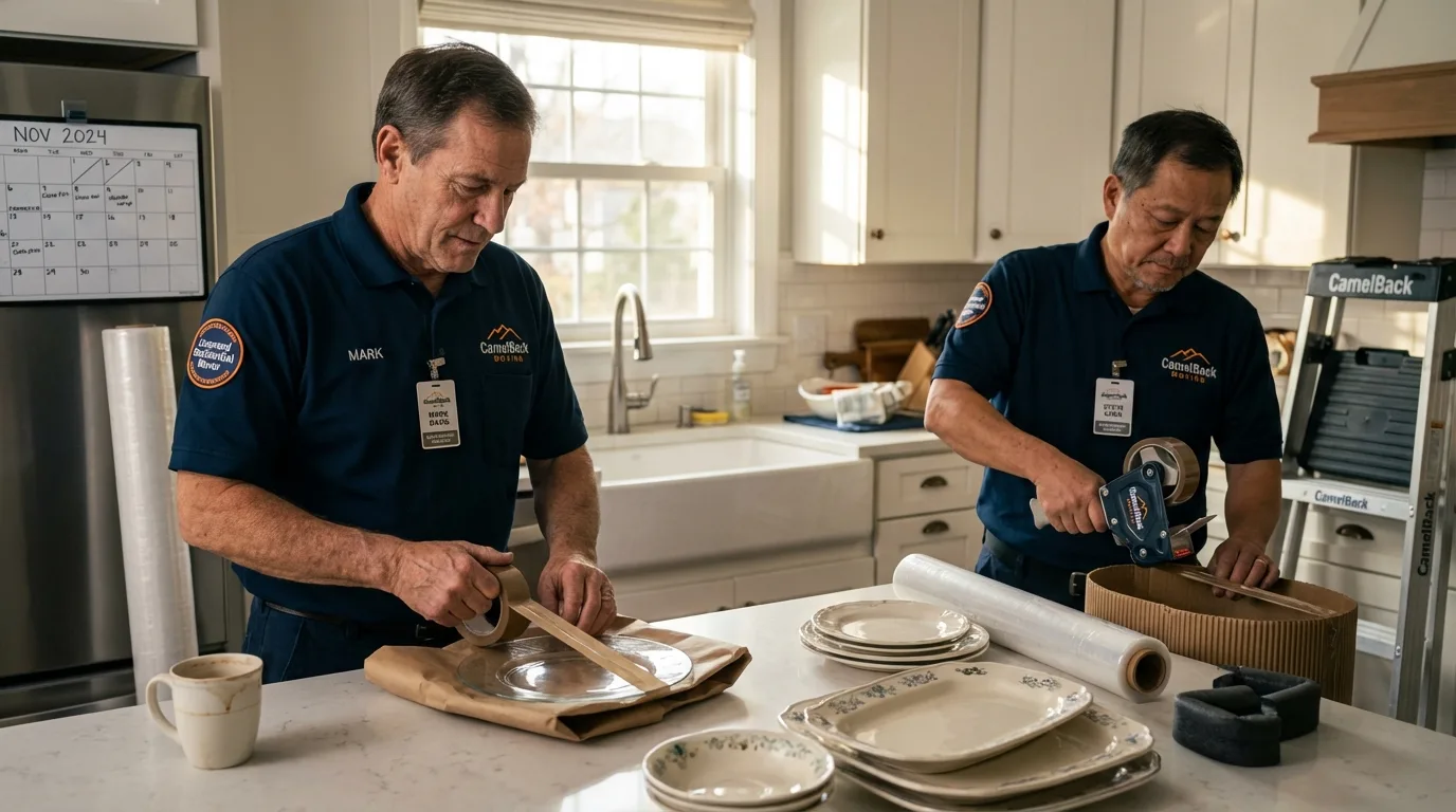 Professional crew packing kitchen dishware in Lake Alfred, FL